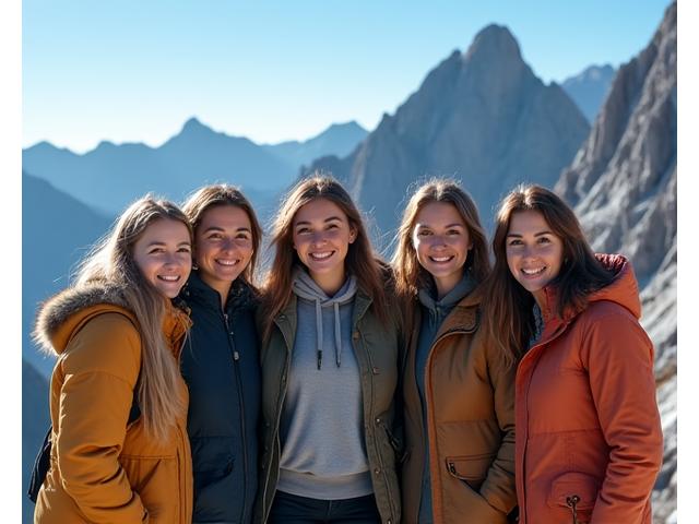 Mujeres aventureras en expedición de empoderamiento en montaña